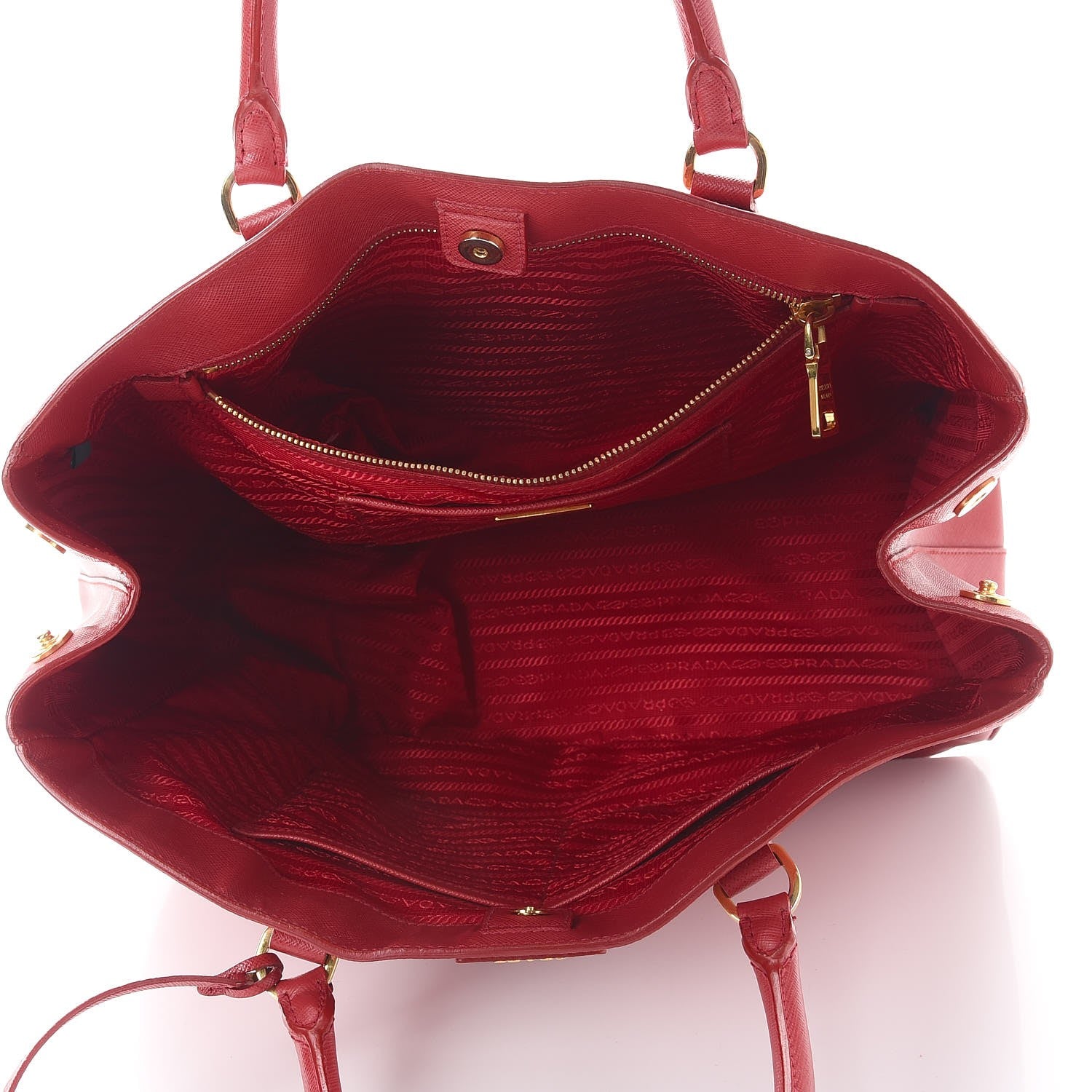 Prada Saffiano Lux Large Tote Fuoco 5 of 17