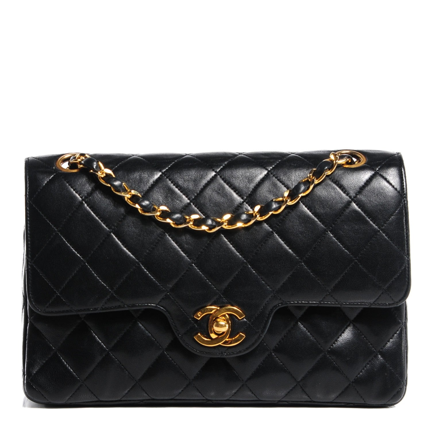 Chanel Lambskin Quilted Small Double Flap Black 1 of 9