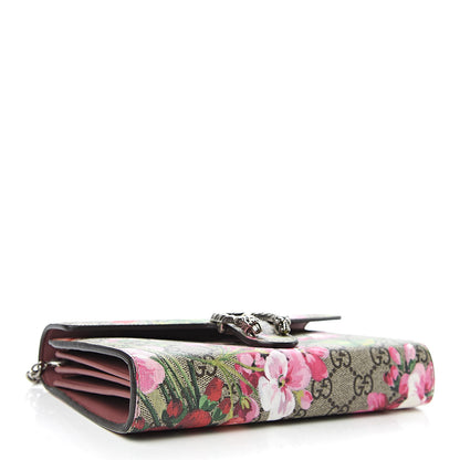 Gucci GG Supreme Monogram Blooms Mini Dionysus Chain Wallet Beige Multicolor Dry Rose 4 of 11