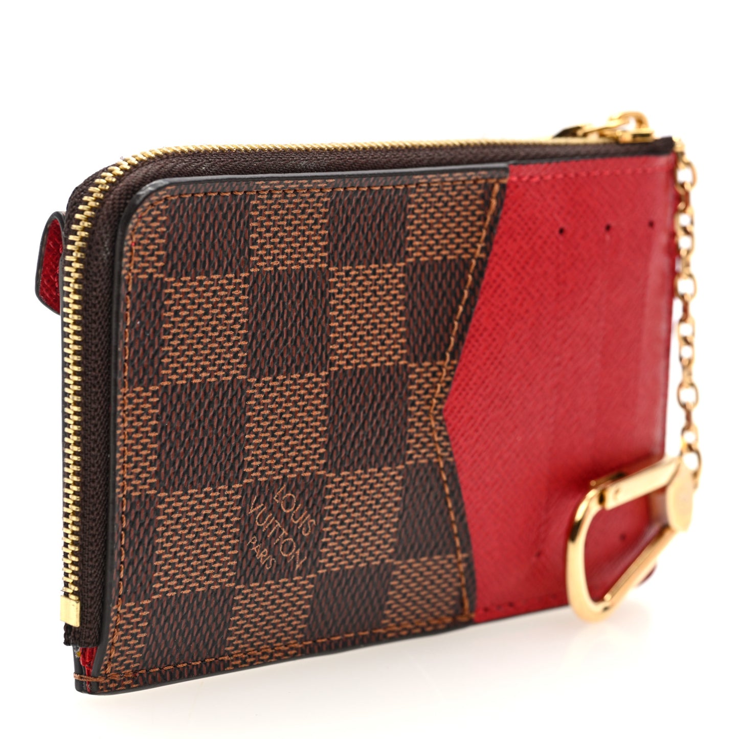Damier Ebene Recto Verso Card Holder Red