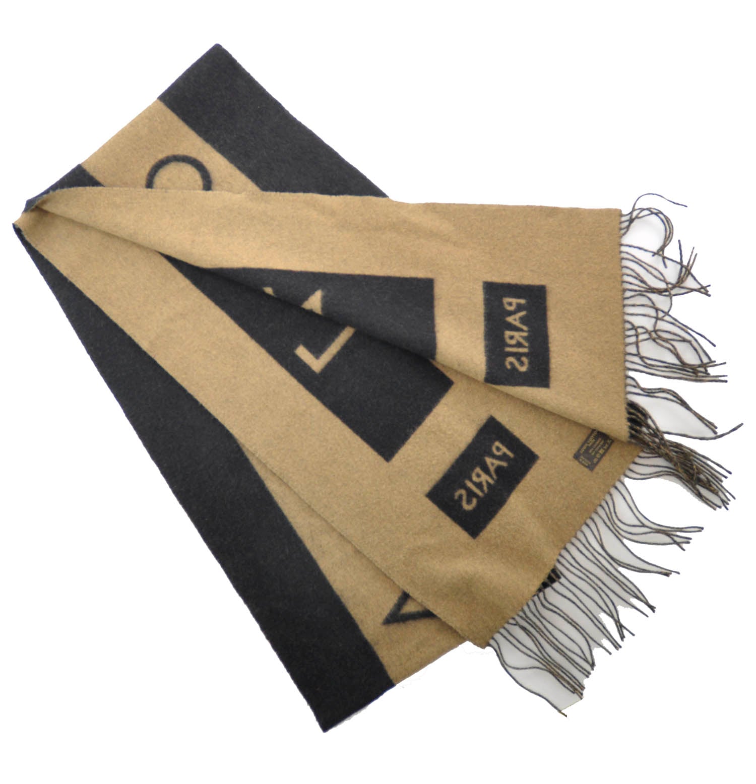 Louis Vuitton Cashmere Baroda Fringe Scarf Beige 2 of 5