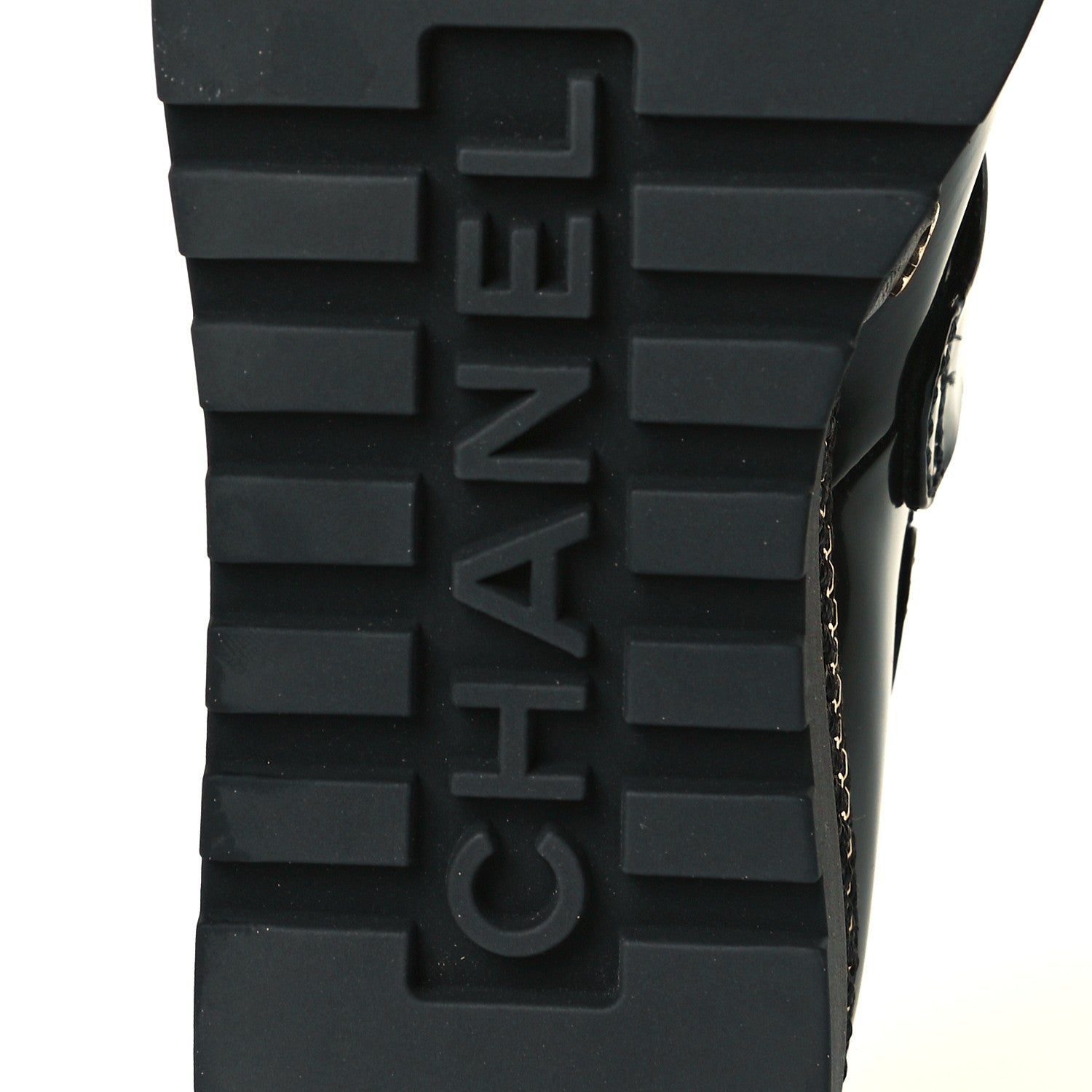 Chanel Shiny Calfskin Lace Up Platform Loafers 39 Black 8 of 8