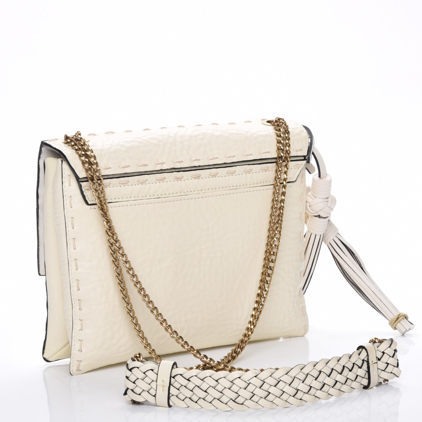 Calfskin Small Nomad Crossbody Tassel Bag Ivory