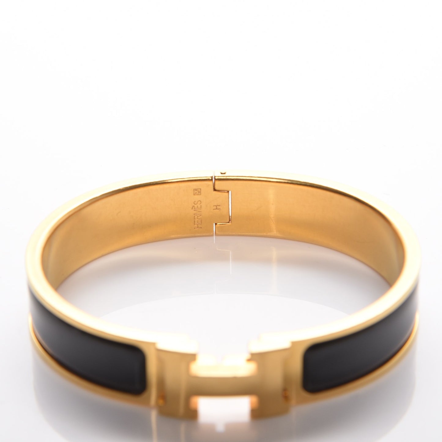 Enamel Narrow Clic Clac H Bracelet PM Black