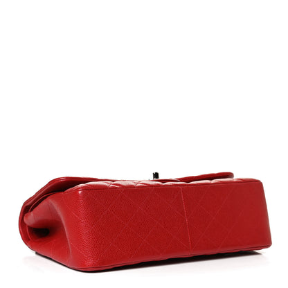Chanel Caviar Quilted Jumbo Double Flap Red 4 of 11