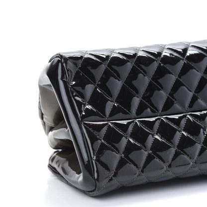 Chanel Metallic Patent Quilted Medium Just Mademoiselle Bowling Bag Green Degrade 8 of 9