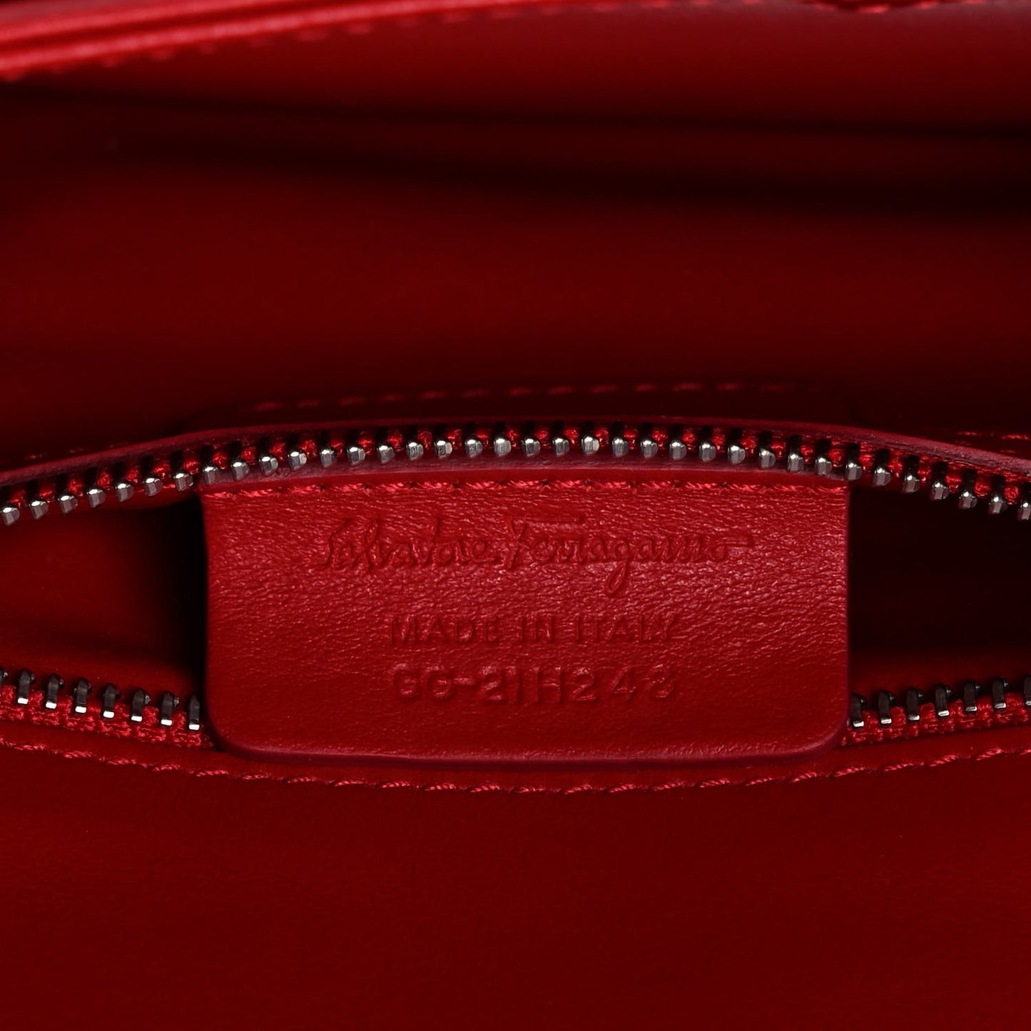 Velvet Quilted Gancini Flap Bag Red