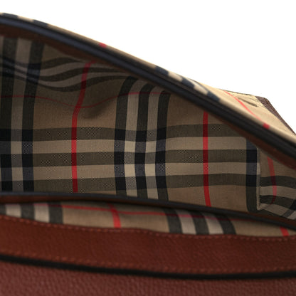 Burberry Calfskin Vintage Check Note Crossbody Bag Tan 5 of 12