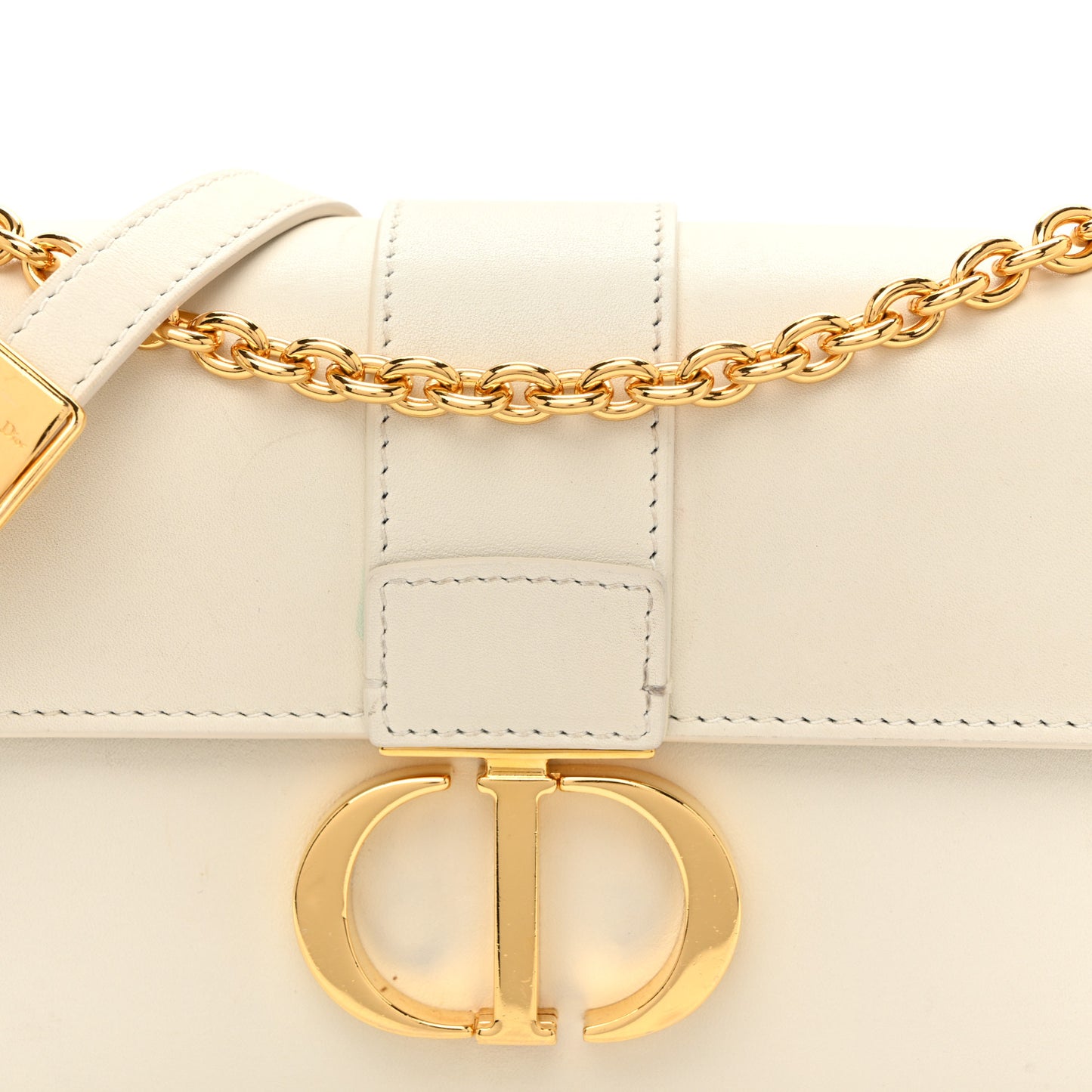 Calfskin 30 Montaigne East West Chain Flap Bag Off White