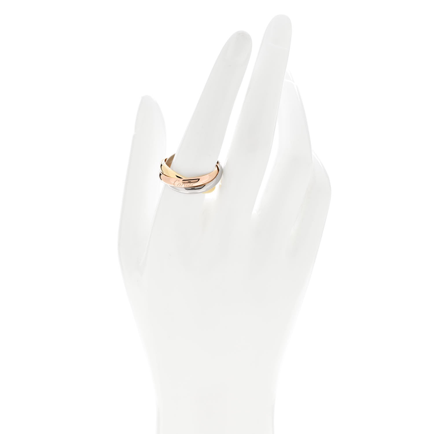 Cartier 18K Pink Yellow White Gold Classic Trinity Ring 60 9 2 of 5