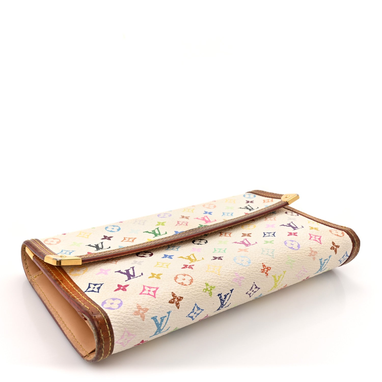 Louis Vuitton Monogram Multicolor Porte Tresor International Wallet White 4 of 16