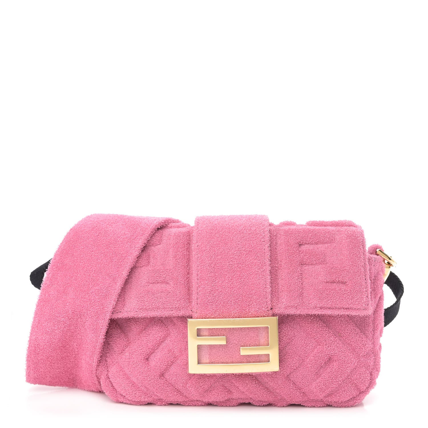 Fendi Terry Cloth Vitello Century Matte FF 1974 Embossed Belt Baguette Lollypop 1 of 10