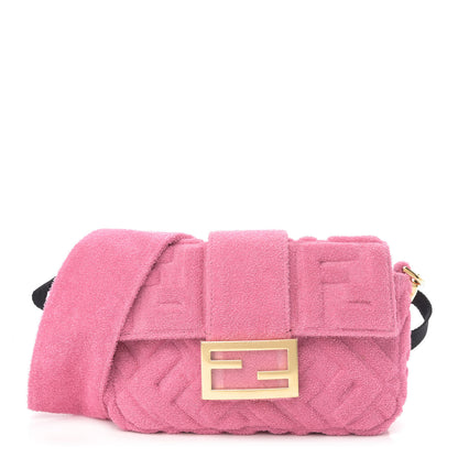Fendi Terry Cloth Vitello Century Matte FF 1974 Embossed Belt Baguette Lollypop 1 of 10