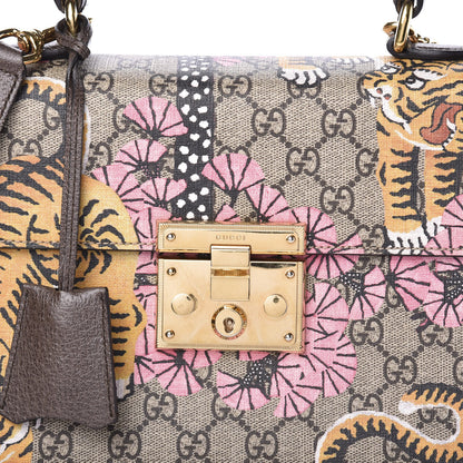 Gucci GG Supreme Monogram Bengal Small Padlock Top Handle Bag Beige Pink 11 of 13