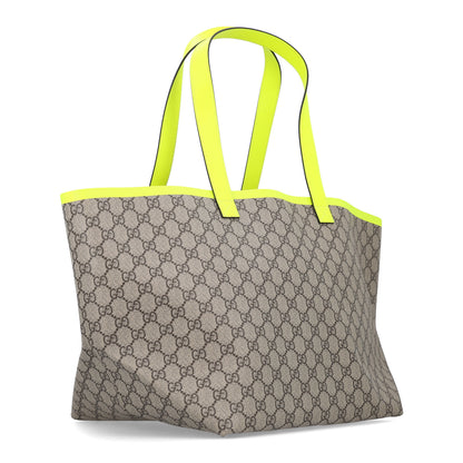 Gucci GG Supreme Monogram Totissima Shopping Tote Ebony Beige Yellow 4 of 10