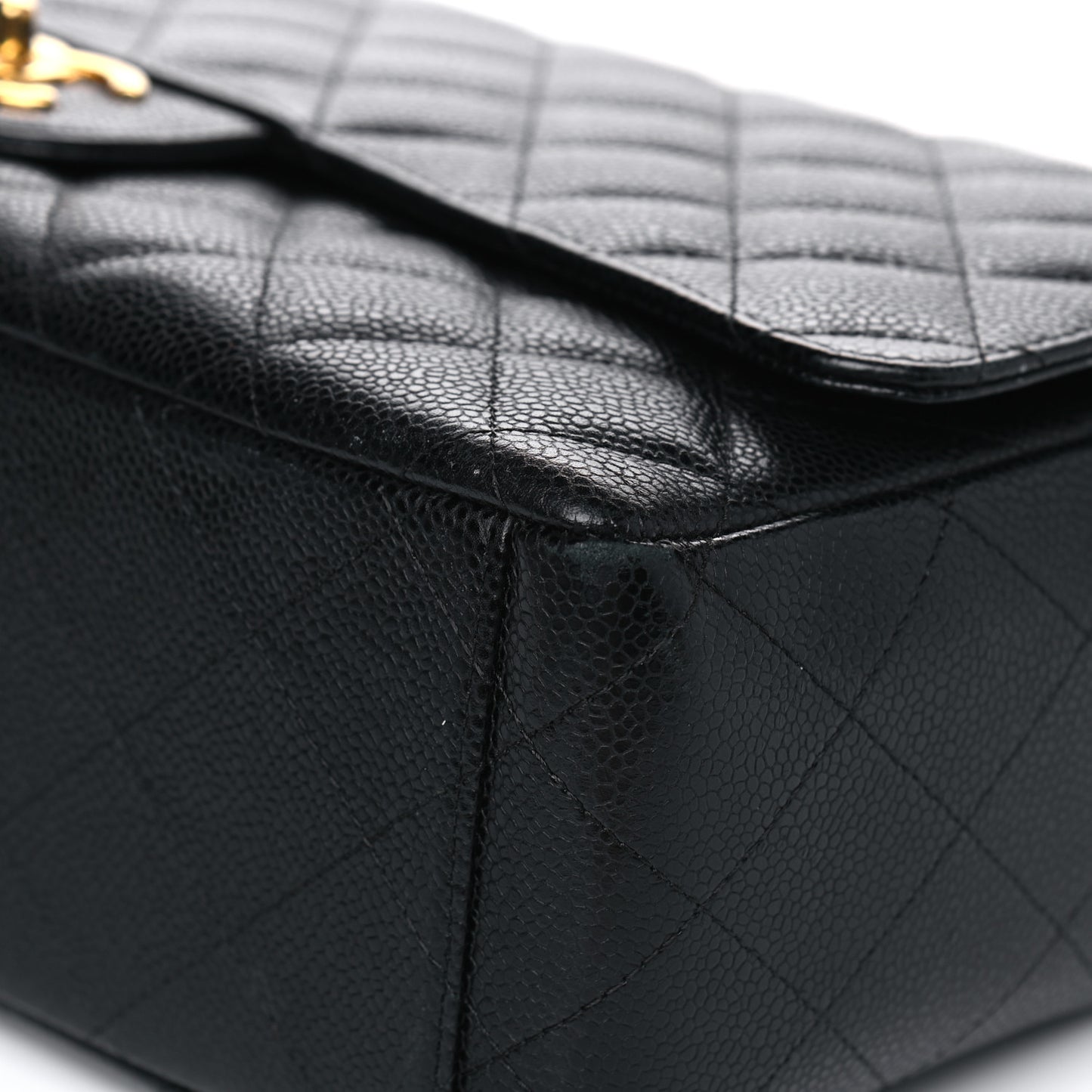 Caviar Quilted Maxi Double Flap Black