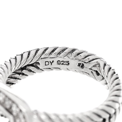 David Yurman Sterling Silver Diamond Prasiolite 7mm Petite Albion Ring 52 6 5 of 5