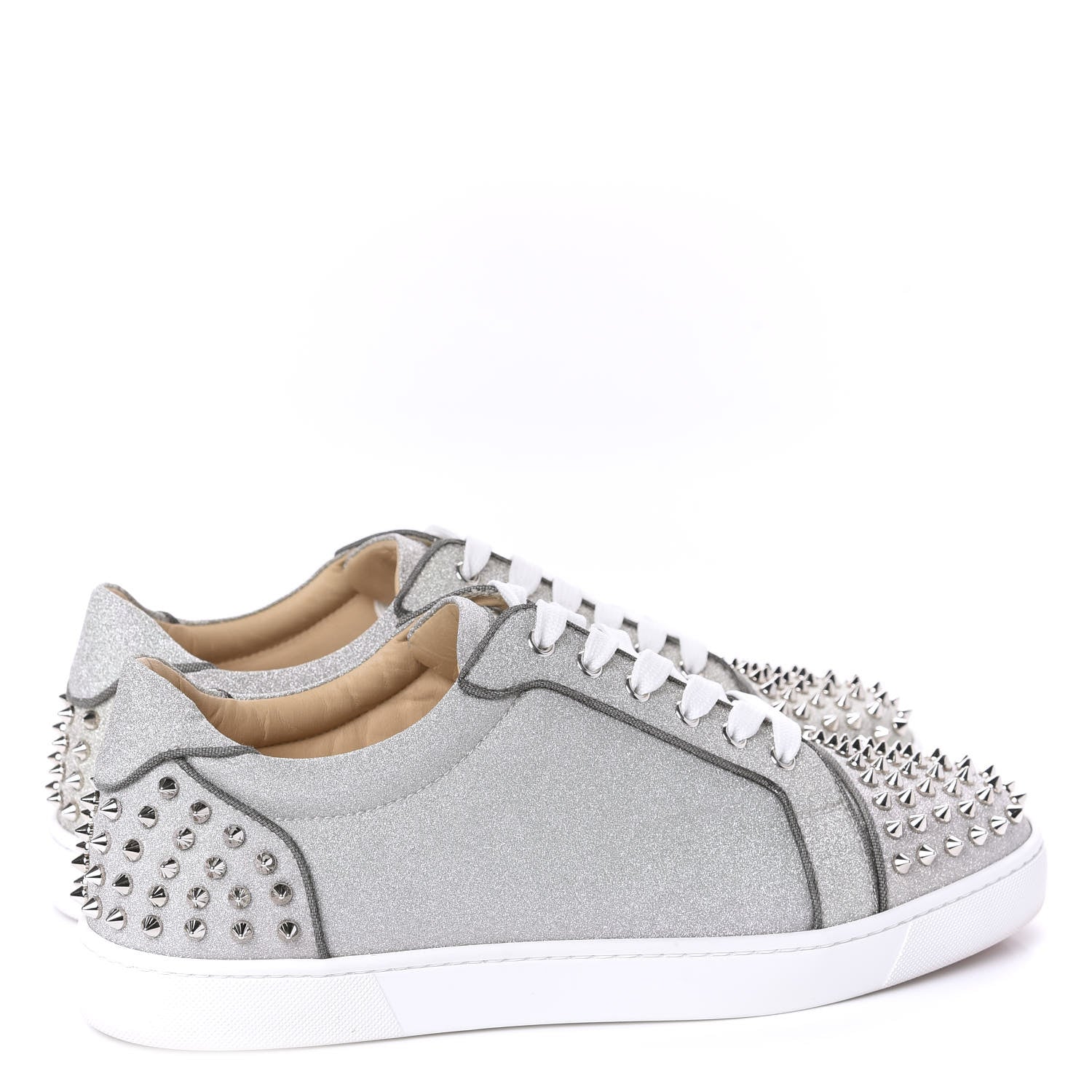 Christian Louboutin Glitter Sunset Mens Seavaste 2 Orlato Flat Sneakers 46 Silver 4 of 10