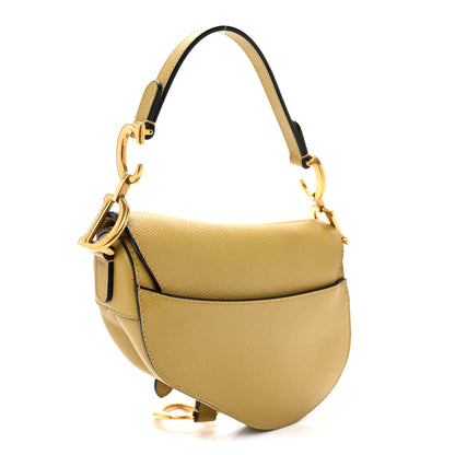 Christian Dior Grained Calfskin Mini Saddle Bag Beige 3 of 10