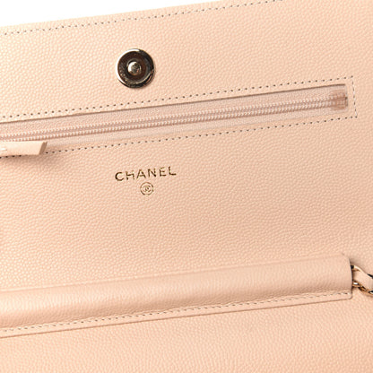 Chanel Caviar Quilted Coco Candy Wallet On Chain WOC Beige 8 of 10