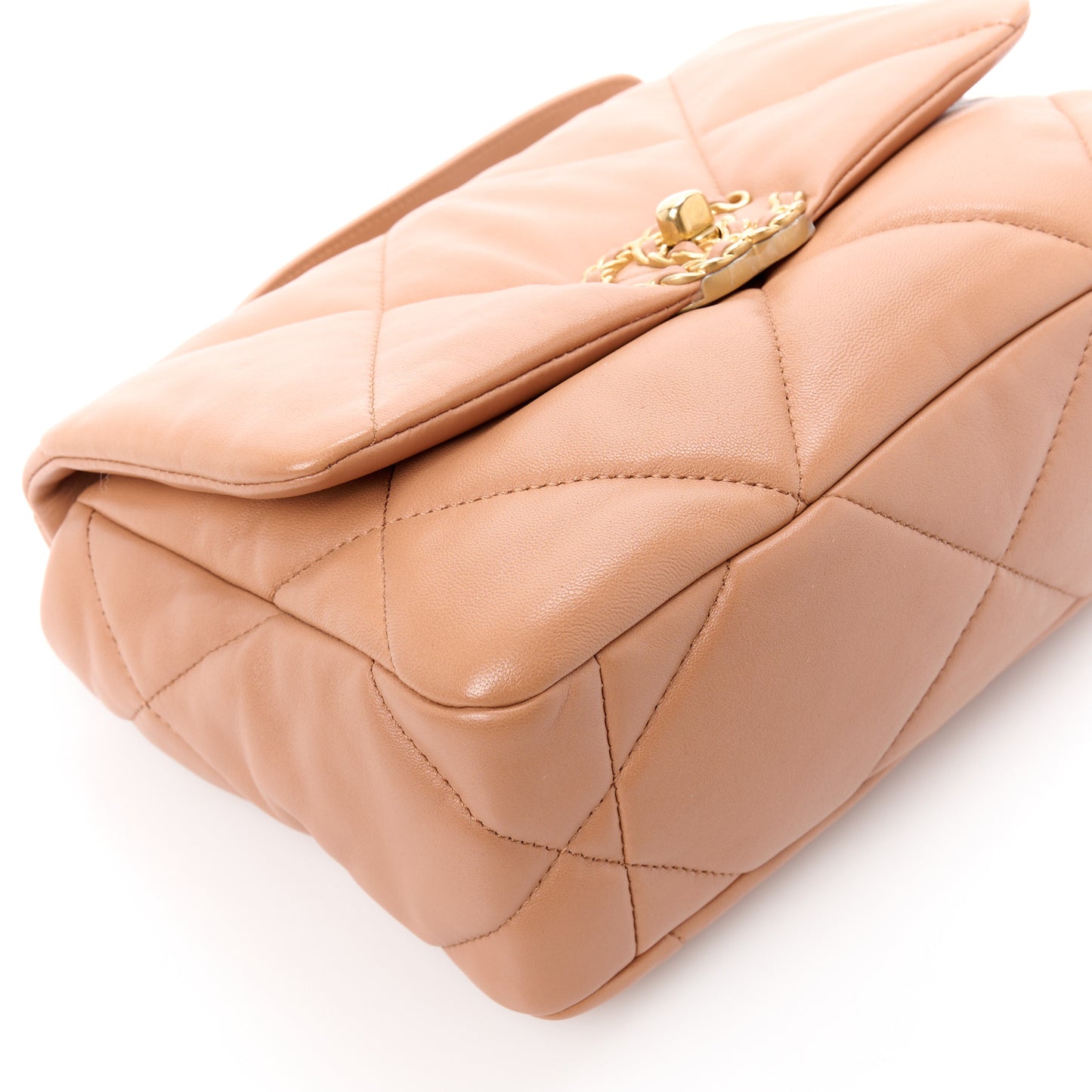 Lambskin Quilted Medium Chanel 19 Flap Brown
