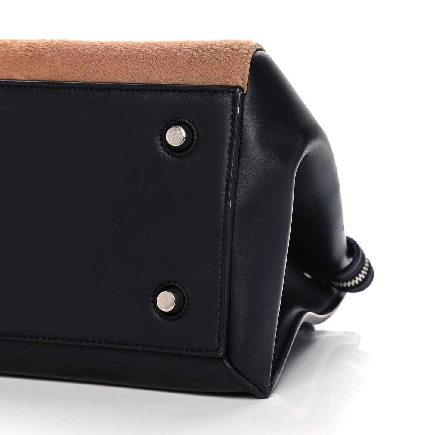 Pony Hair Calfskin Medium Edge Shoulder Bag Praline