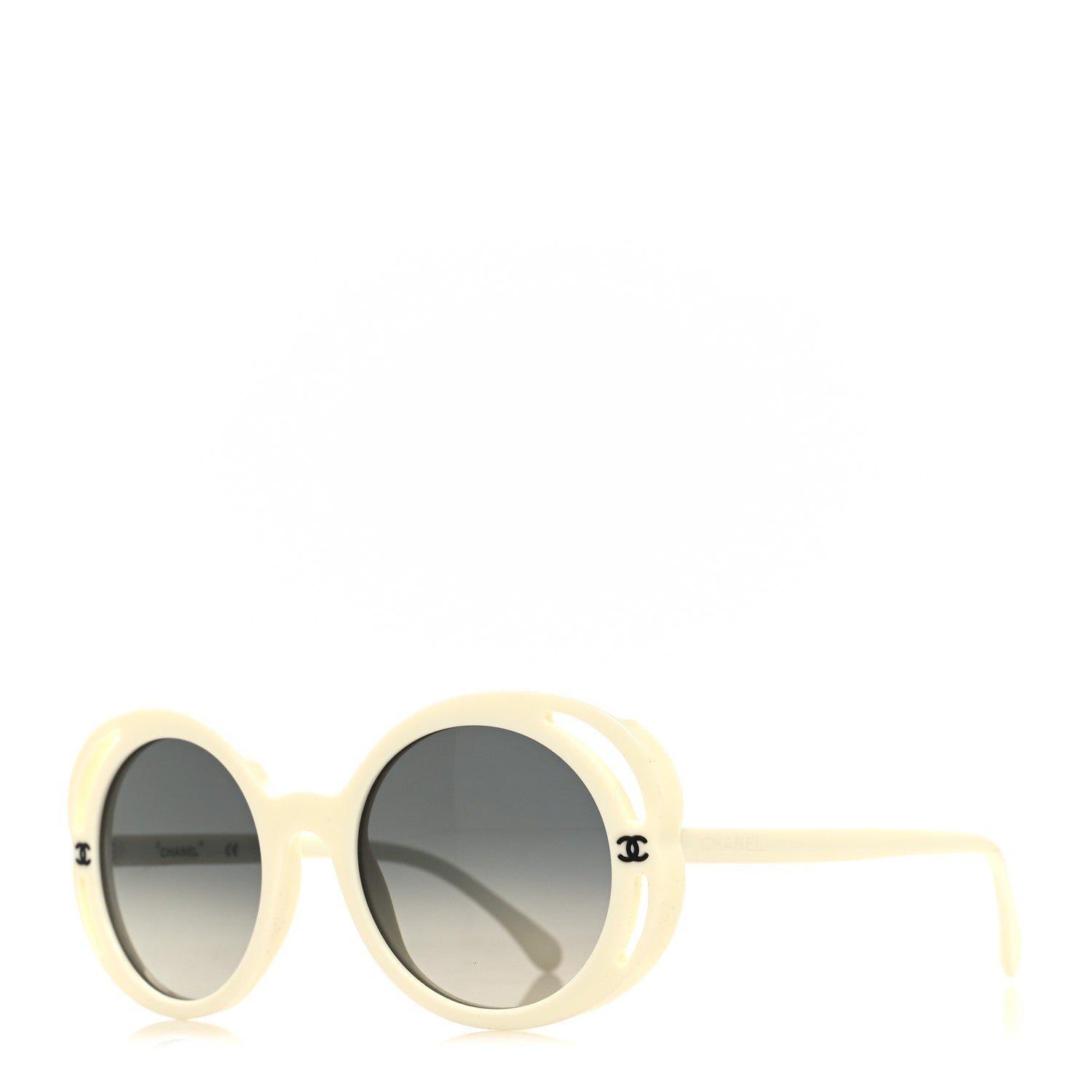 Chanel Acetate Round Sunglasses 71572A White 1 of 7