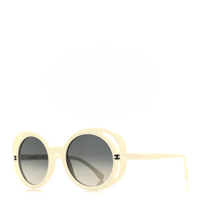 Chanel Acetate Round Sunglasses 71572A White 1 of 7