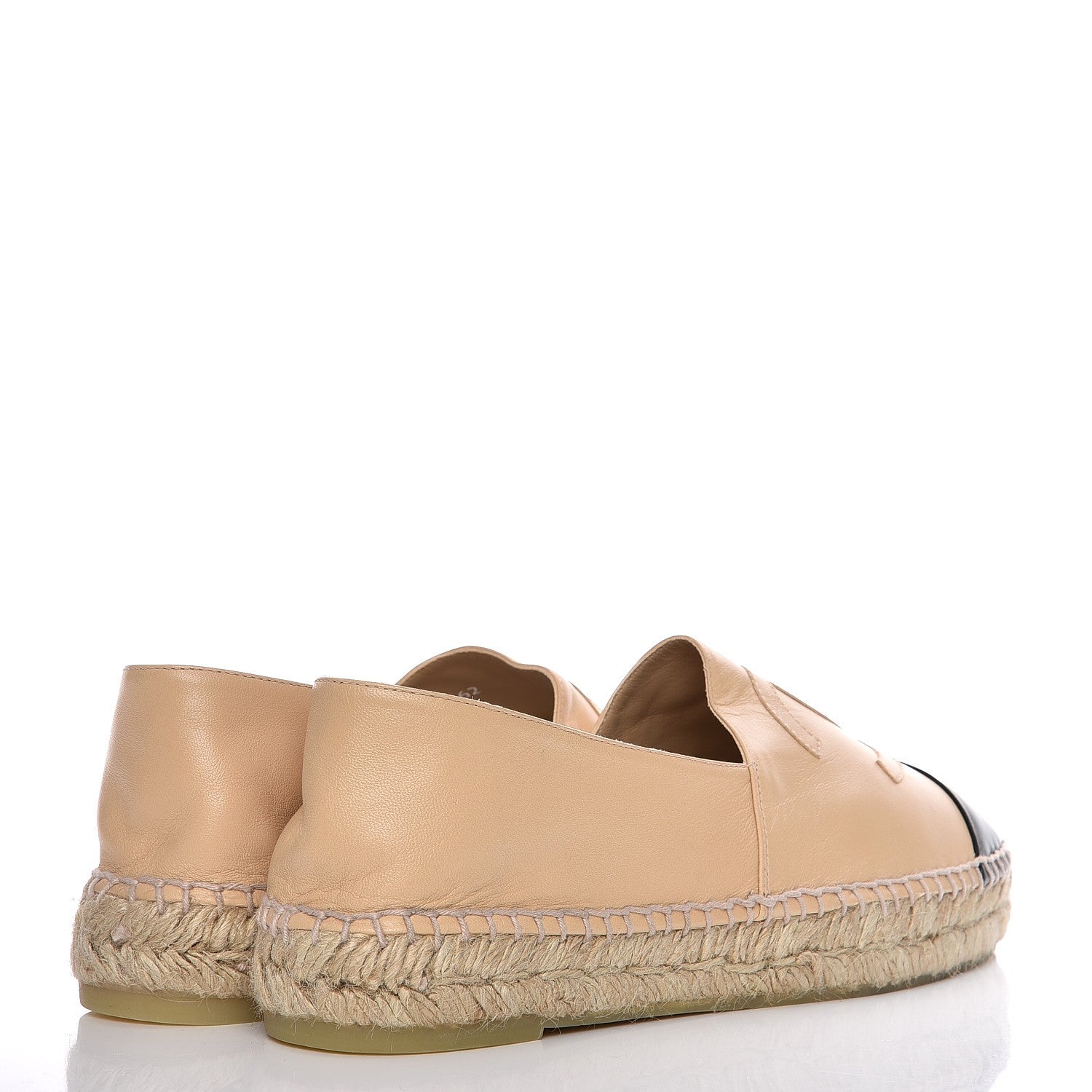 Chanel Lambskin CC Espadrilles 41 Beige Black 4 of 9