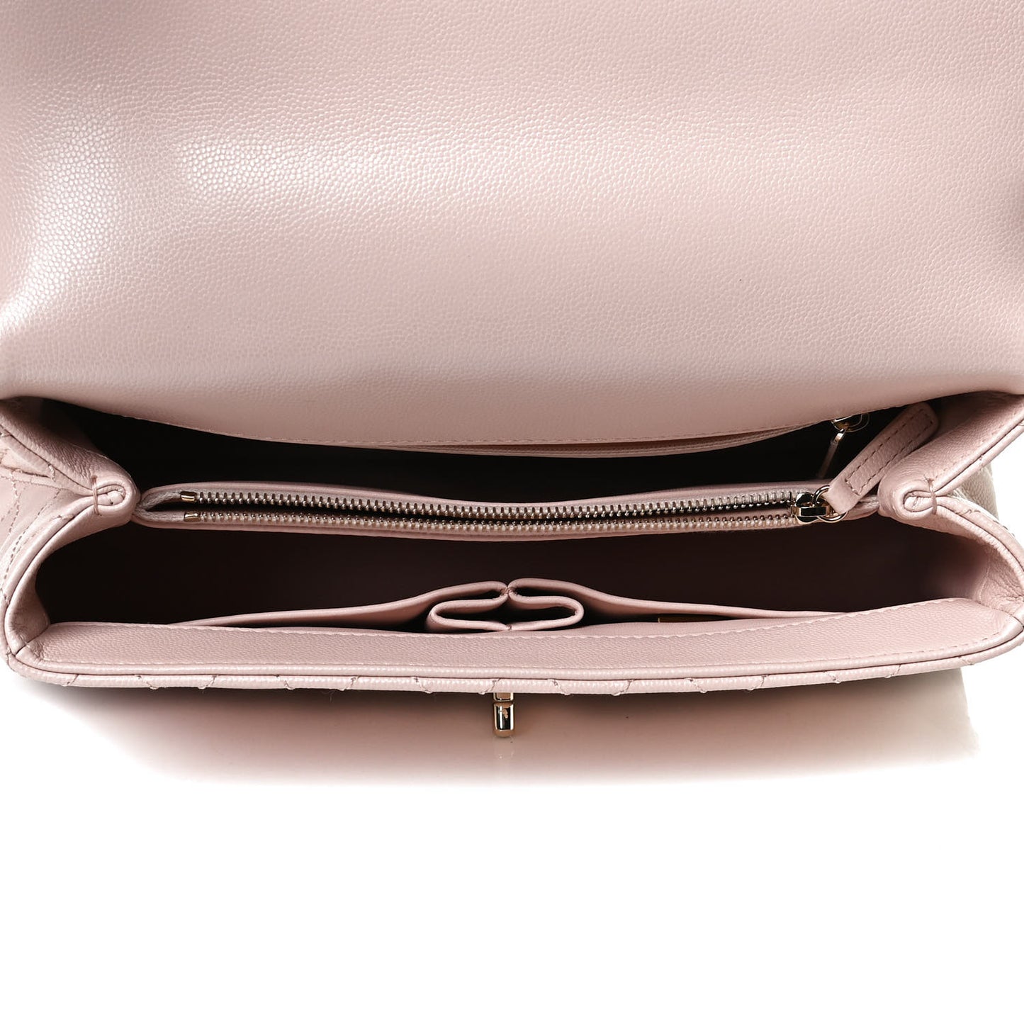 Caviar Quilted Small Coco Handle Flap Light Pink