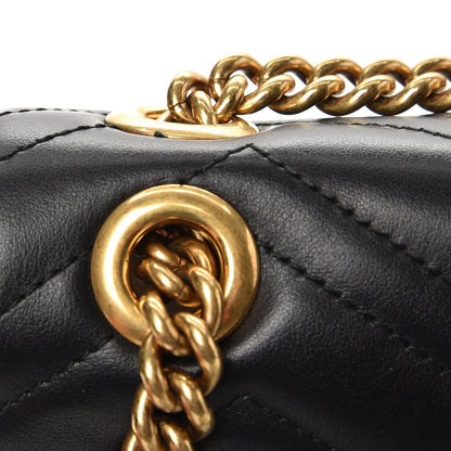 Gucci Calfskin Matelasse Mini GG Marmont Shoulder Bag Black 9 of 9