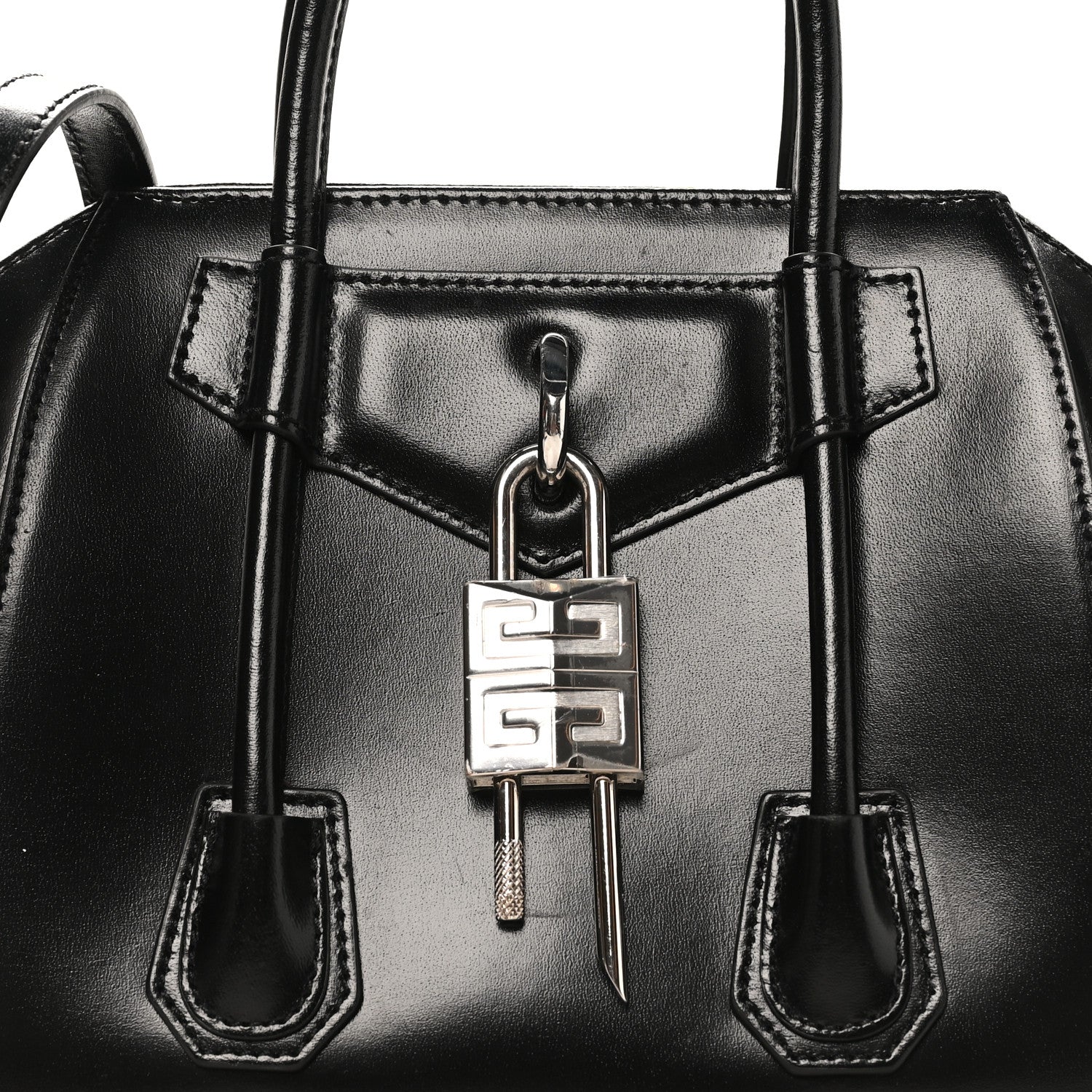 Givenchy Box Calfskin Mini Lock Antigona Shoulder Bag Black 7 of 10