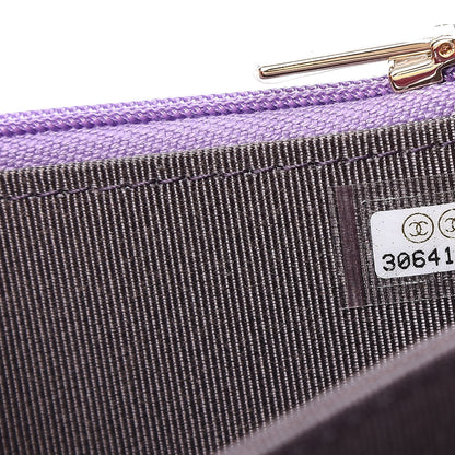 Chanel Iridescent Lambskin Quilted Mini Wallet On Chain WOC Purple 7 of 11