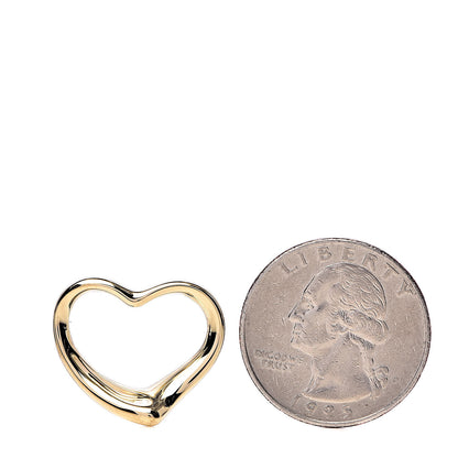 Tiffany 18K Yellow Gold 22mm Elsa Peretti Open Heart Pendant 2 of 3