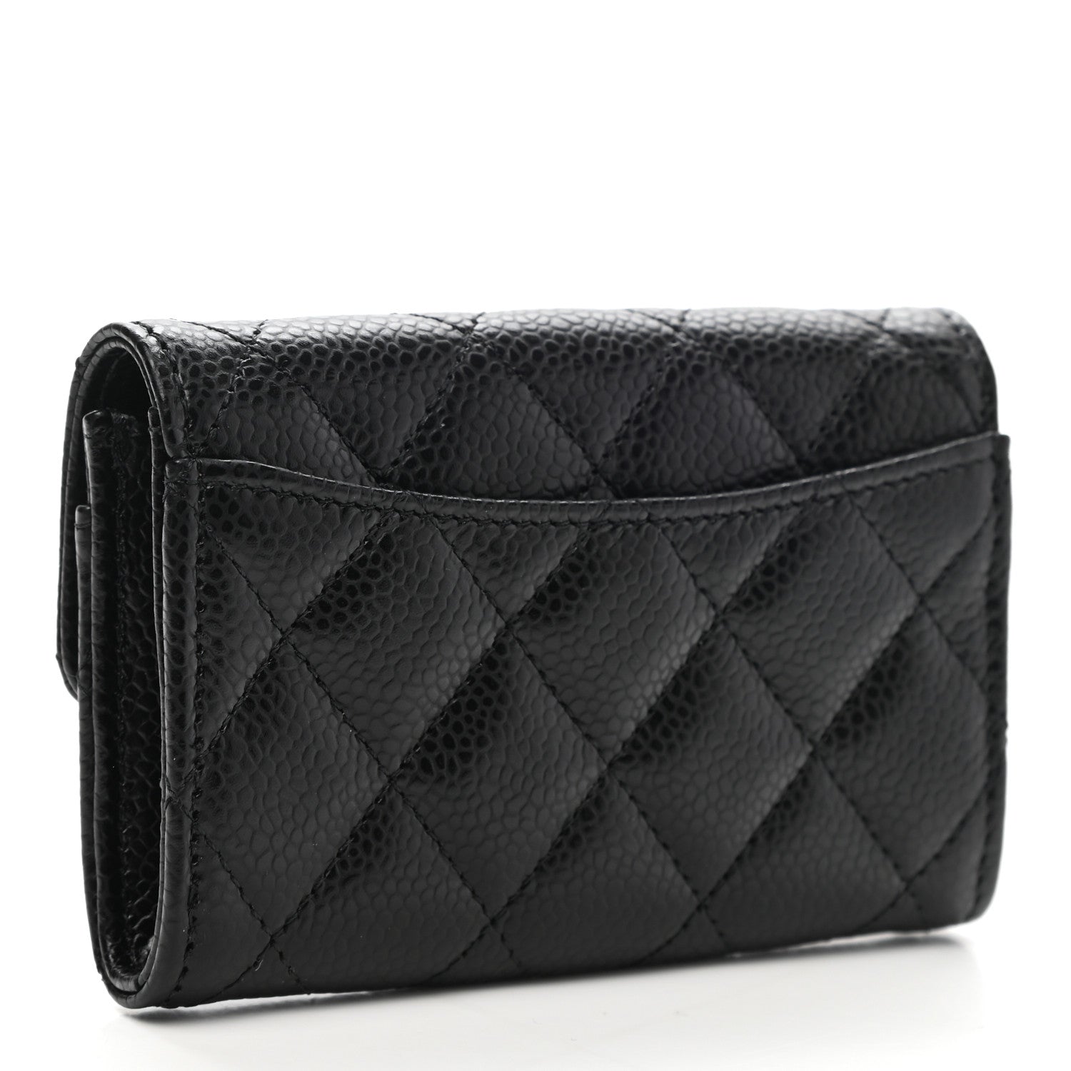 Chanel Caviar Quilted Flap Card Holder Wallet Black 3 of 8