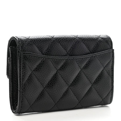 Chanel Caviar Quilted Flap Card Holder Wallet Black 3 of 8