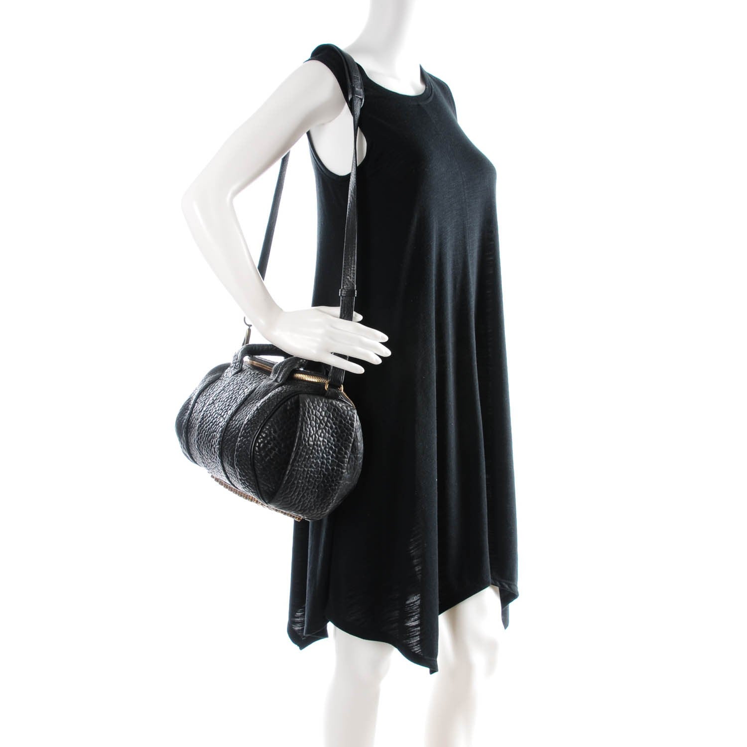 Alexander Wang Pebbled Lambskin Rockie Black Antique Brass Hardware 2 of 8