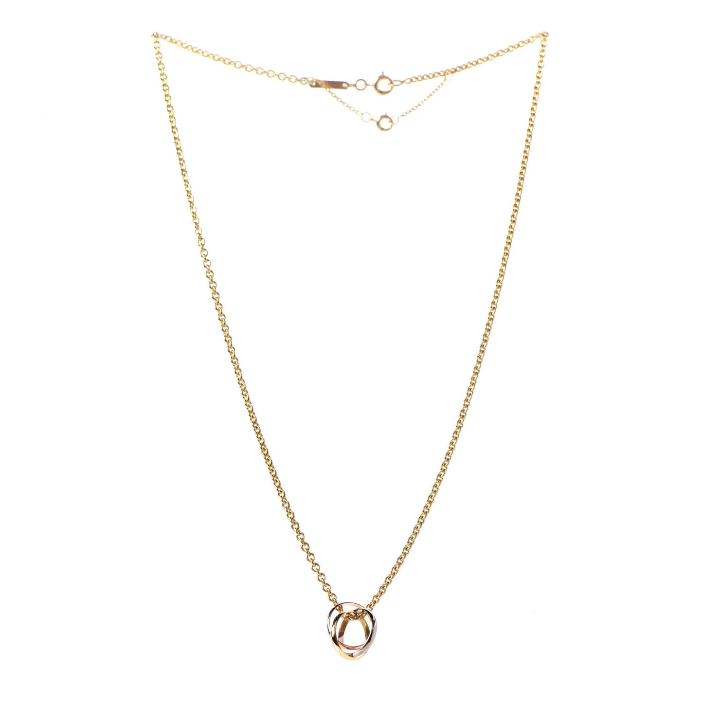 CARTIER 18K Pink Yellow White Gold Trinity Pendant Necklace