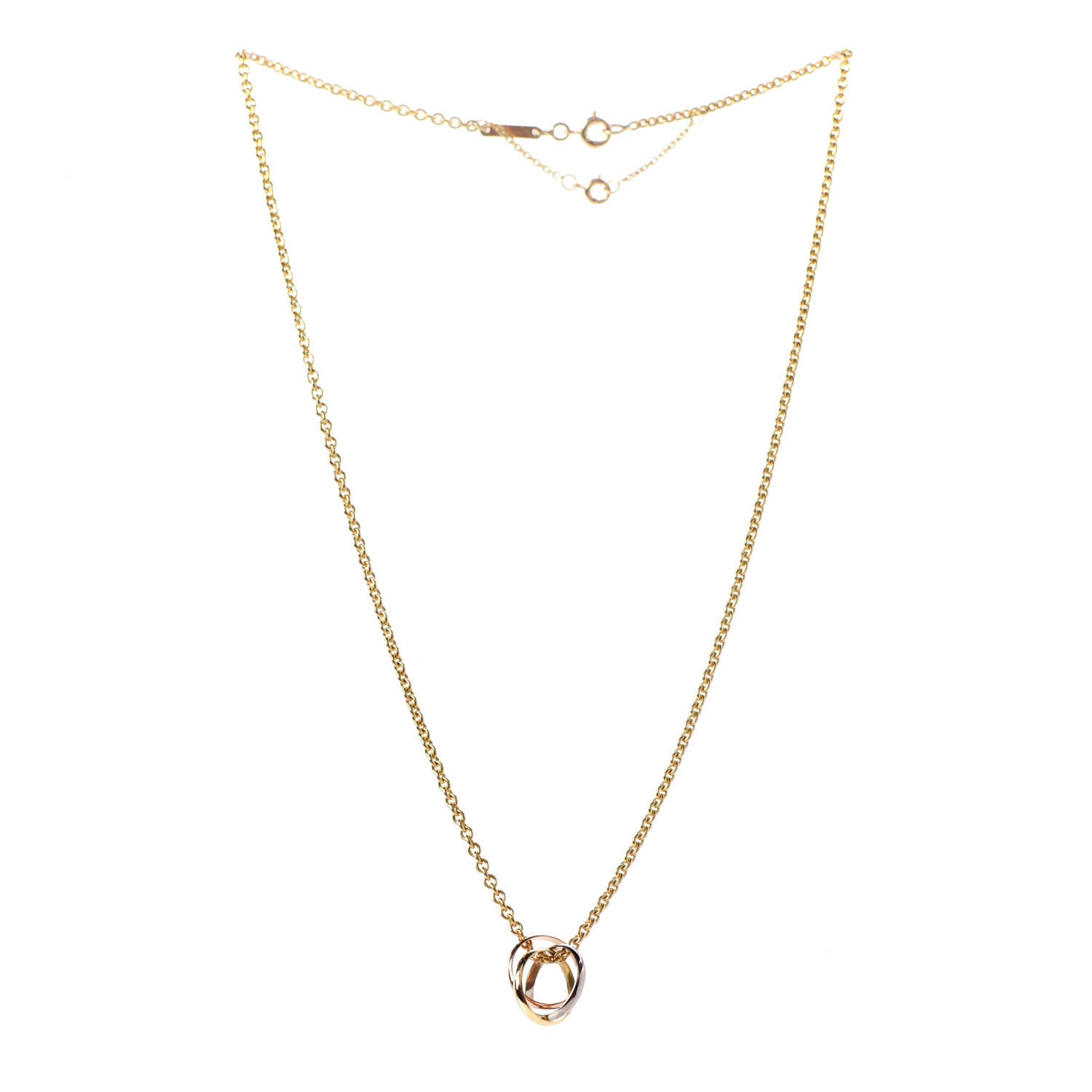 Tiffany CARTIER 18K Pink Yellow White Gold Trinity Pendant Necklace 3 of 5