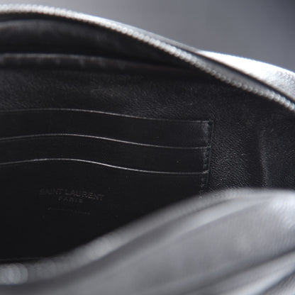 Saint Laurent Grain De Poudre Matelasse Monogram Mini Lou Camera Bag Black 7 of 11