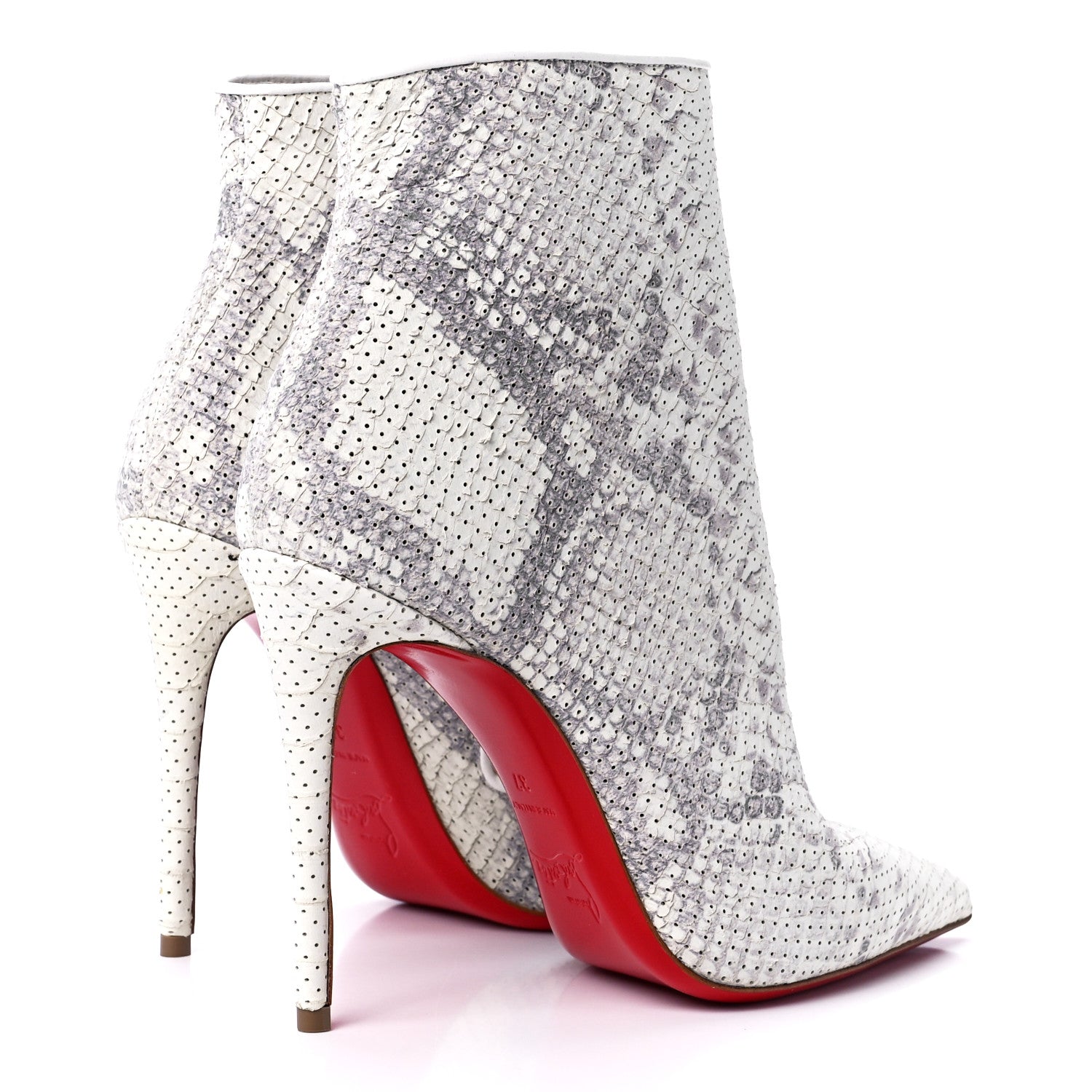 Christian Louboutin Calfskin Perforated So Kate Booty 100 Ankle Boots 37 Roccia 4 of 8