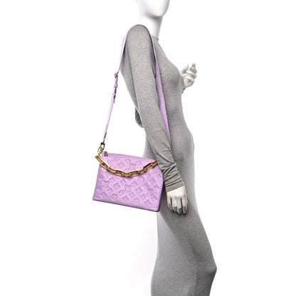 Louis Vuitton Lambskin Embossed Monogram Coussin PM Parme 2 of 9