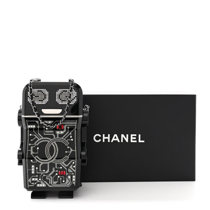 Chanel Plexiglass Crystal Robot Minaudiere Clutch Black 13 of 13