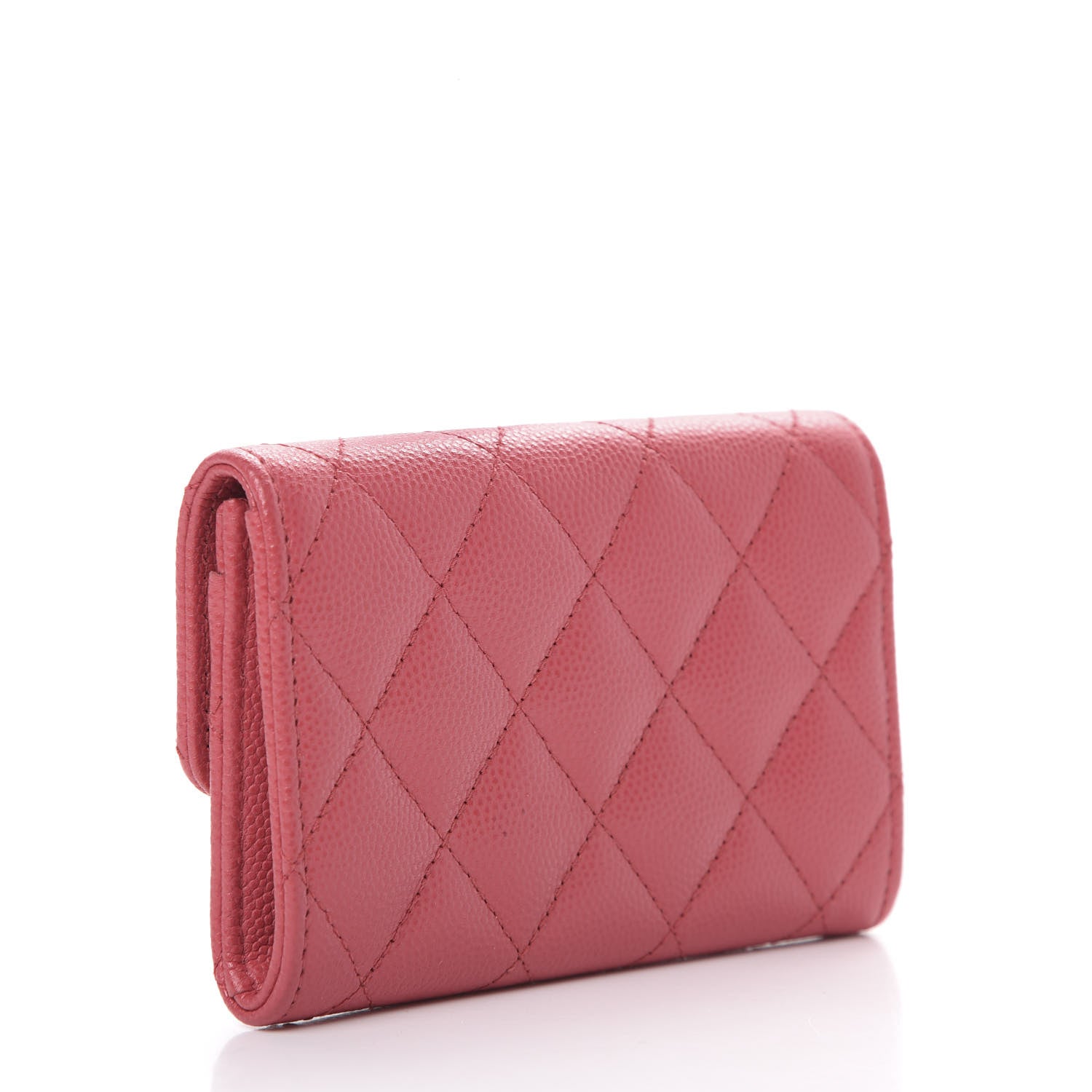 Chanel Caviar Quilted Flap Card Holder Pink 2 of 8