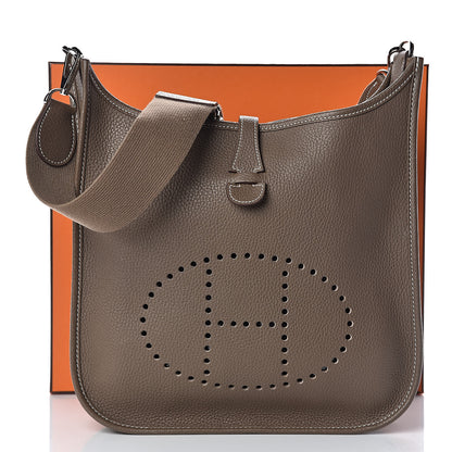 Hermes Taurillon Clemence Evelyne III PM Etoupe 13 of 13