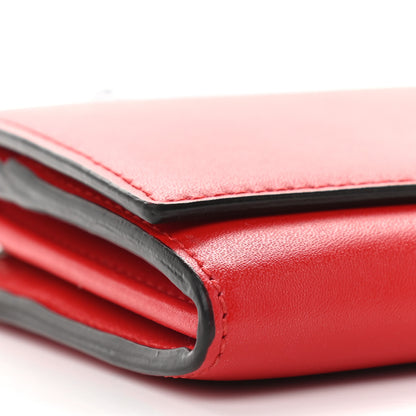 Fendi Vitello Liberty Century Lucido By The Way Continental Wallet On Chain Rosso 9 of 10