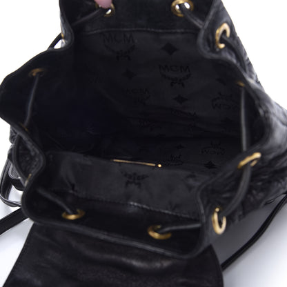 MCM Calfskin Quilted Studded Backpack Black 5 of 9