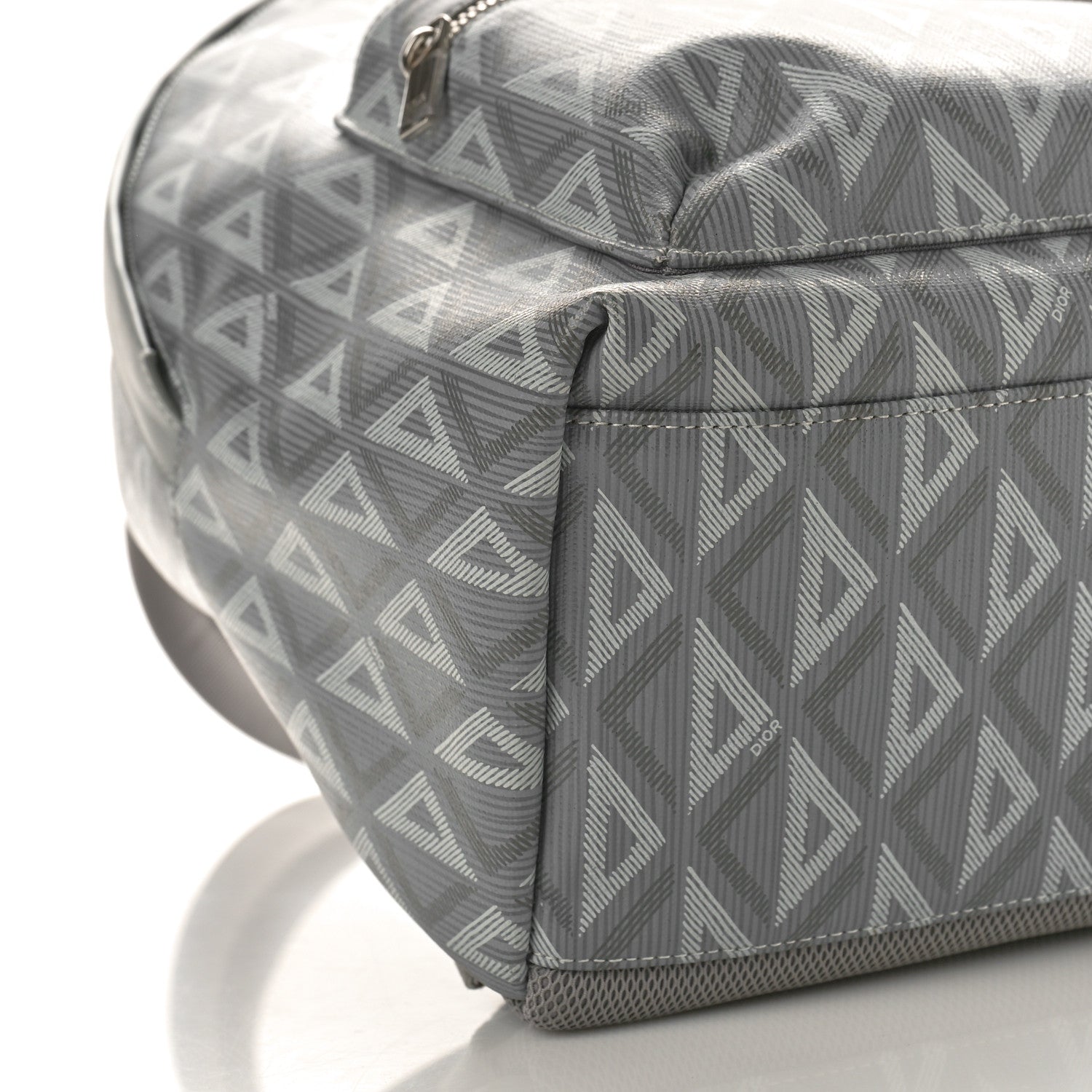 Christian Dior Coated Canvas CD Diamond Rider Zipped Backpack Gray 8 of 9