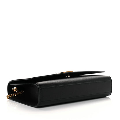 Saint Laurent Grain De Poudre Medium Classic Monogram Kate Satchel Black 4 of 8