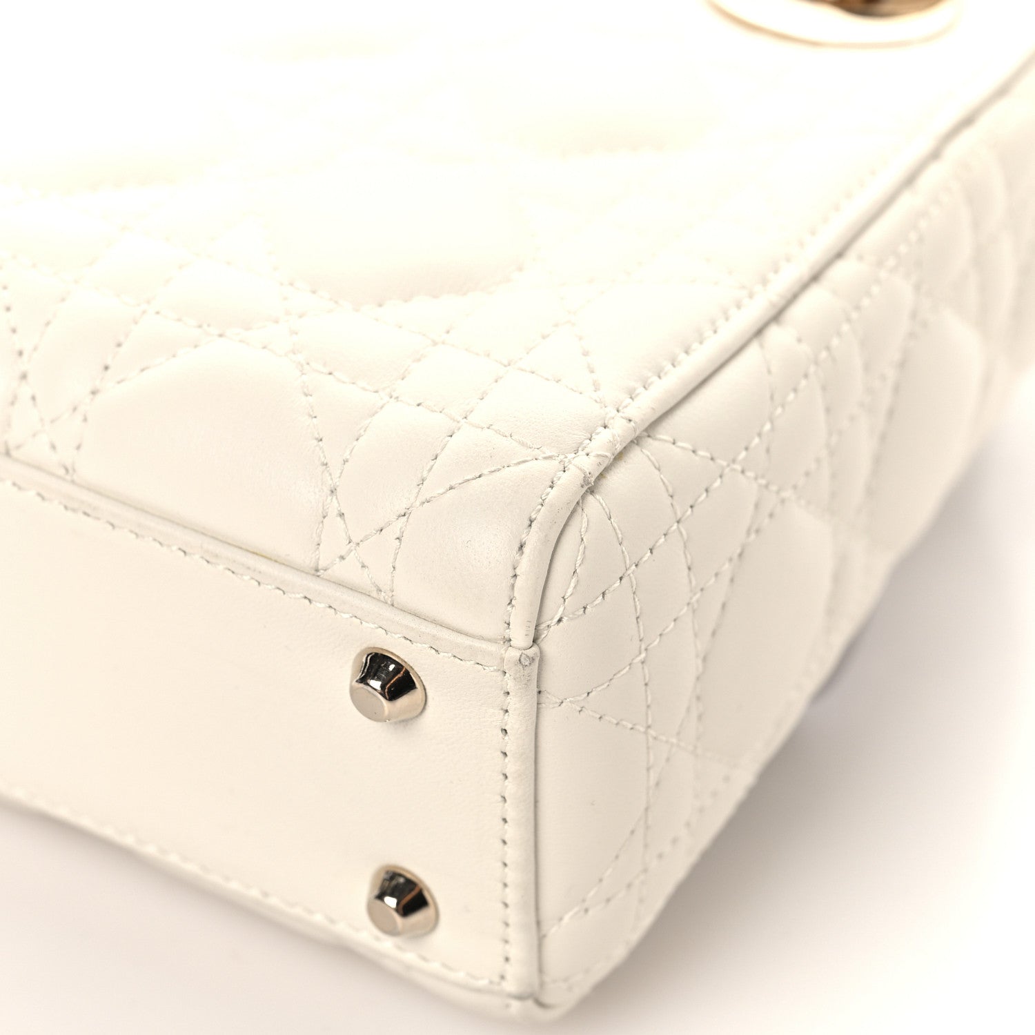 Christian Dior Lambskin Cannage Mini Lady Dior White 12 of 16